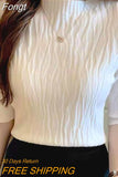 Summer Korean Fashion Solid Sweater Women Short Sleeve Tops 2023 Pull Femme Casual Slim Female Pullover Knitted