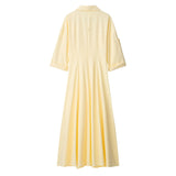 Fongt Summer Collar Shirt Windwear Solid Dress Dress Dress