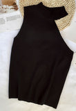 Women Halter Neck Off-shoulder Knitted Cropped Tank Tops Female Bodycon Tanks Sleeveless Basic Solid T shirts Tees Camisole-Outfit