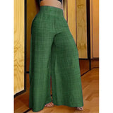Solid Color High Waist Slimming Wide