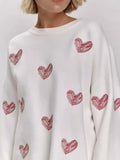 Fongt Embroidered Sweater Women's Round Collar Casual Easing 2024 Knitted Shirt Autumn And
