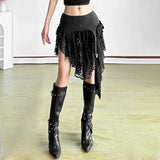 Fongt Summer New Women's Hottie Fashion Jennie With High-Waisted Color Irregular Design Half-Dress Skirt