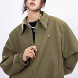 Fongt Military Green Jacket Jacket Female Spring And Autumn Loose Leisure Joker Star Badge Lovers Cardigan Jacket-Outfit