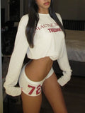 Fongt Knitted Printing Set Of Female Letter Printing Design Youthful Vitality Sexy And Simple Wind Coat