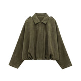 Fongt Women's Explosive Fashion Velvet Texture Effect Bomber Jacket Jacket