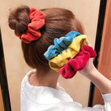 Korea Velvet Stirnband Samt Hair Scrunchie Elastic Hair Bands Solid Color Headwear Ponytail Holder Hair