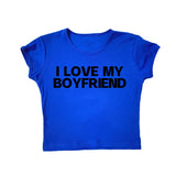 LOVE MY BOYFRIEND Summer Fashion Girls Pink Y2k Crop Top Harajuku Short Sleeve Women T-Shirt Baby Tee Streetwear EMO Girl Punk-Outfit