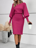 Fongt And Winter Knitted Dress Sexy Solid Color Bag Hip Dress Temperament Thin Sweater Knitted Dress Girl
