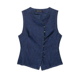Fongt Women's Temperament Commuting Suit Double Sleeveless Vest + Wide Leg Pants 3191052 3191051
