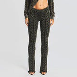 Fongt Spring New Fashion Temperament Twist Slim Show Thin Design Sense Micro La Knit Pants Casual Pants-Outfit
