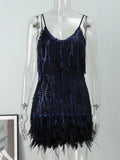 Feather Spaghetti Strap