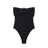 Fongt New Metal Collar Repair Body One-Suit Swimsuit 0167216