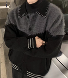 Fongt Stitched Knitted Jersey Jacket Oversize Winter 2025 New Trend Design For Couples Sweater