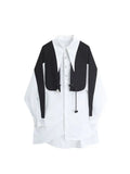 Sleeve Blouse For Women 2023 Oversized Loose Trendy Retro Patchwork Blouses Korean Chic Casual Office Lady Button Shirt