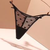 Fongt Transparent Thong Lady Sexy Double Bow 2025 New One-Line Hot Low-Waisted Trousers