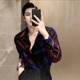 Fongt Men's Fried Street Long-Sleeved Shirt 2025 Spring And Autumn New Loose Handsome Bright Outside Wearing Shirt Men