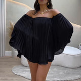 Fongt Summer New Women's Shoulder-To-Shouldered Small Shorts Half-Dress Temperament Fashion Set