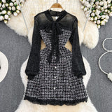 Fongt Lady Little Fragrant Temperament Fluttering Lead To The Acceptance Of Waist Thin A Word Lotus Leaf Side Coarse Dress Autumn