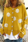 Fongt 2023 Autumn / Winter Sweater Women's Small Autumn Chrysanthemum Embroidery Needle Knitting Cardigan Women's