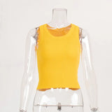 Fongt Vest Women 2025 Summer Solid Color Repair Thread Inside The Top Wearing Short Y2K Vest