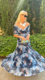 Fongt Mesh-Printing Dress In Spring/Summer 2025 INS Holiday Casual Party Dress