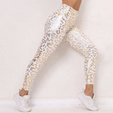 Fongt Style Leopard Print Buttock Fitness Pants, Tight Elastic Print Yoga Pants High Waist Slim Sports Pants-Outfit