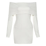 Fongt 2025 Autumn New Women's Hottie Style Temperament Sexy Shoulder Bag Hip Dress Dress Woman