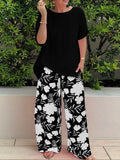 Fongt Summer New Large-Size Women's Two-Set Printed Short-Sleeved