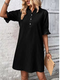 Fongt Women's Summer New Wish Casual Loose Solid Color Dress