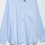 Fongt Spring New Women's Pocket Flax Simple Long Sleeve Clip Shirt 8372058