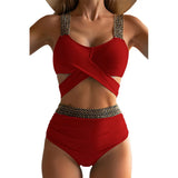 Fongt New Split Solid Color Swimsuit Female Bikini Triangle Sexy Slim Tall Waist