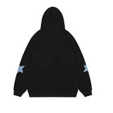 Fongt Retro Star Paste Cloth Hoodie Sweater Winter Loose Casual Men And Women Couples Cardigan