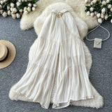Fongt Trousers 2025 Summer Fairy Gentle Wind With High-Waisted Loose-Fitting Broad Leg Skirts And Crotch-Covered Chiffon