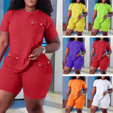 Large Size Women's Fashion Leisure Home Short-Sleeved Shorts Suit-Outfit