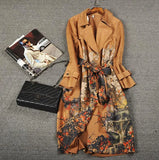 and winter suede long-sleeved Trench Coat Women plus