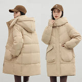 Advanced Sense Super Good-Looking Down Cotton Clothes Women 2023 New Winter Long Plus Thick Cotton-Padded Coat Super Thick Coat-Outfit