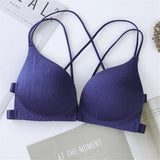 Back Beautify Ladies Front Closure Wire Free Fashion Bra Sexy Padded Lingerie Bralette Gather Push Up Seamless Bra