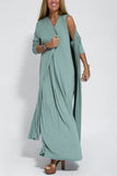 Fongt New Solid Color Jacket V-Neck Dress Cardigan Jacket Suit For Women