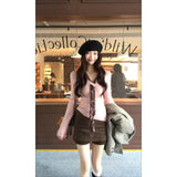 Fongt New Can Wear Inside The Lazy High-End Thin Top Design Pink Inside Knitted Shirt Top