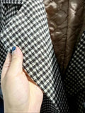 Thicken Long Wool Blend Coats Women Casual Loose Houndstooth Plaid Jackets New Warm Cotton Padded Woolen Korean
