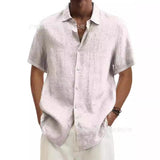 Fongt Explosion Summer V-Neck Button Cotton Cotton Pure Cotton Shirt Shirt Man Shirt