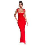 Fongt Women's Summer Dress 2025 New Sexy Collar Women's Clothing To Show Skinny Solid Color Dress