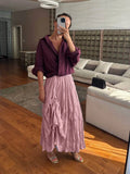 Fongt Spring And Autumn New 100 Folded Wrinkles Skirt Hot Soft Half Dress In Wind