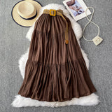 Fongt Half-Dress Women's Dress 2025 Summer Small In The Long Leisure High-Rise Display Thin Pendulum Ponve Egg