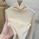 Women's Turtleneck Sweaters Warm Pullover Basic Slim Korean Casual Fall Winter Elegant Knitted Tops All Match