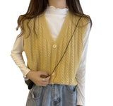 Fongt Vest Knitting Small Short Coat 2023 Spring And Autumn New Wearing Sleeveless Sweater Open Shirt Shoulder