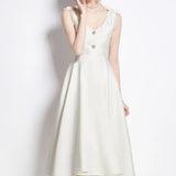 Fongt Luxury Famous Banquet High-End Hepeng Wind Heavy Industry Three-Dimensional Bow Diamond Waist High-End Exquisite Dress