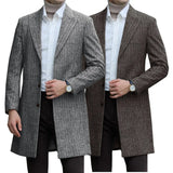 Fongt Version Of The Large Code 2025 New Hair, The Coat Of Men's Autumn And Winter Coat Ebay Single-Row Buckle Long