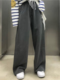 Harajuku Wide Leg Pants Women Hip Hop Streetwear High Waist Baggy Trousers Solid Oversize Joggers Sweatpants