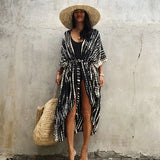Fongt And White Tie-Dyed Cardigan Beach Dress Bikini Blouse Swimsuit With Cardigan Sunscreen Holiday